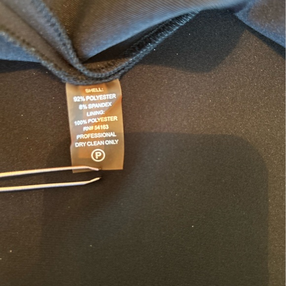 Calvin Klein Black scuba sheath Dress With Gold Zipper Front. Size: 4P - Picture 9 of 11